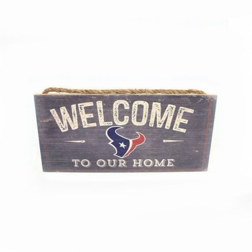 NFL Welcome To Our Home Houston Texans Wood Sign 12" x 6"